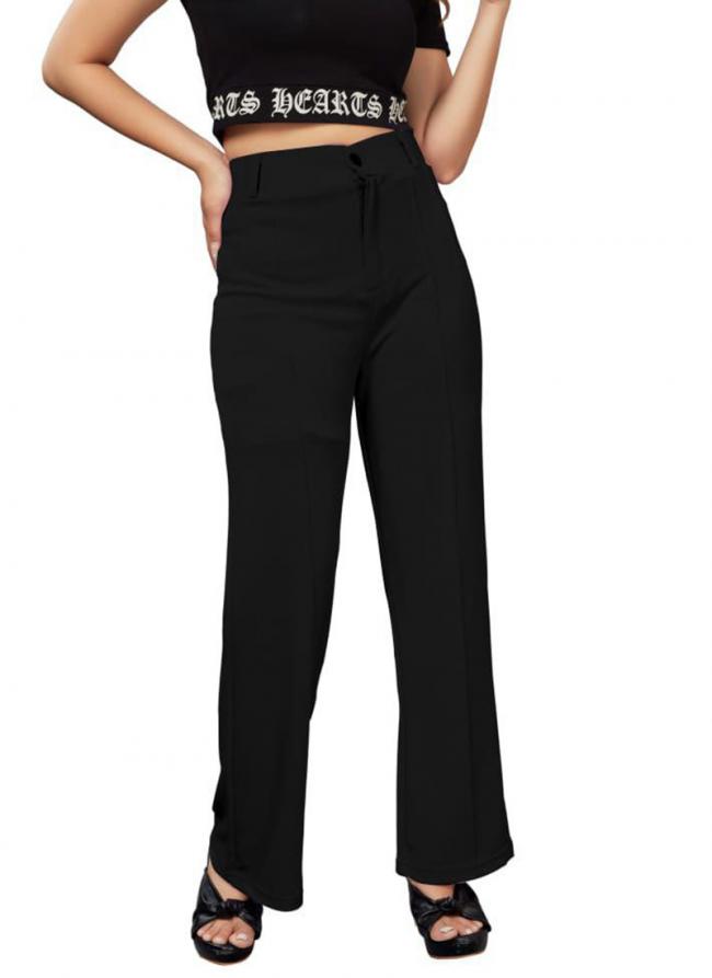 Lycra Black Party Wear Stylish Trouser